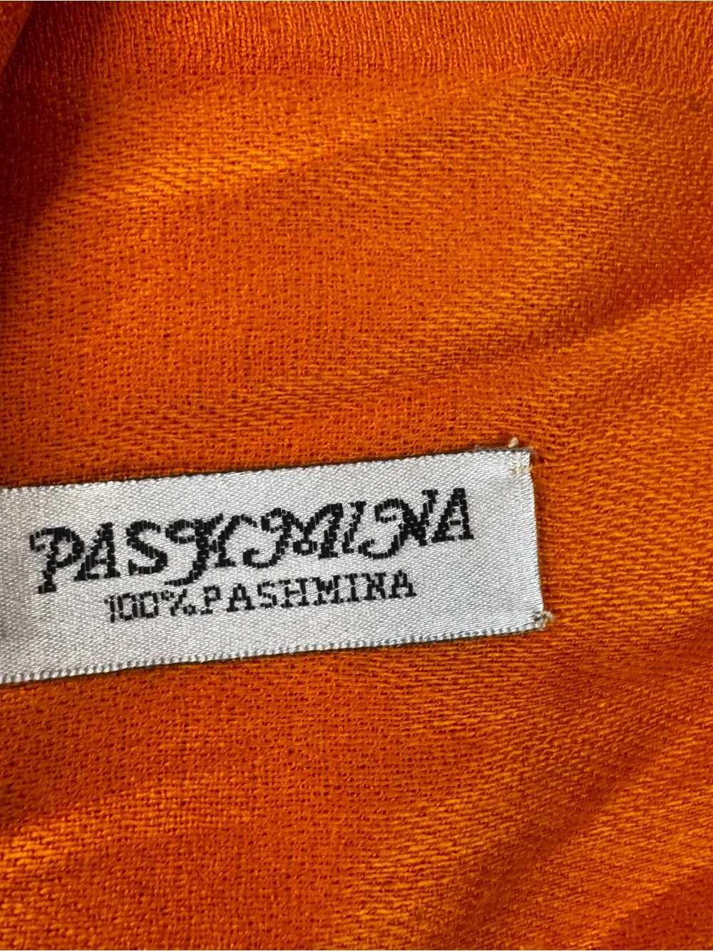 Orange Paskmina Fringe Scarf